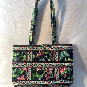 Vera Bradley Botanica Shoulder Strap Bag Purse Black Blue Green Pink Floral